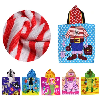 

New Children Beach Towel Children Hooded Boys Cartoon Baby Girl Bath Towel Absorbent