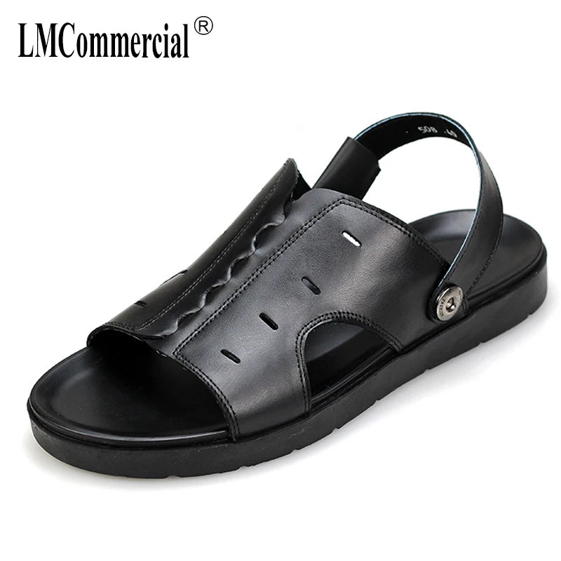 

summer beach shoes men Genuine leather sandals Outdoor anti-skid layer cowhide Sandals Man mens gladiator sandals summer