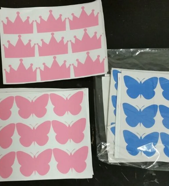 24 crown labels for drink cup mason jar girly chalk sticker diy