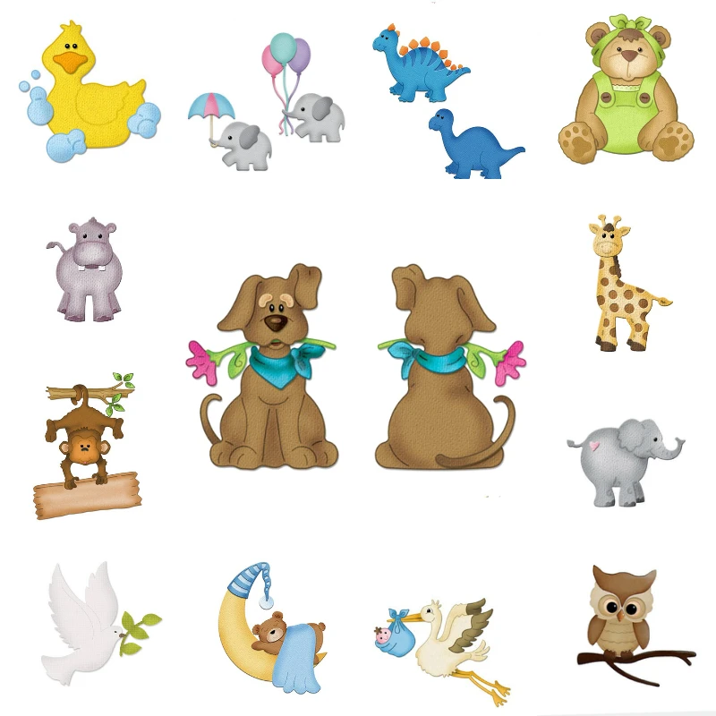 

Estel METAL CUTTING DIES Cartoon Duck beer dog Bird Monkey crapbook PAPER CRAFT card album embossing stencils template punch