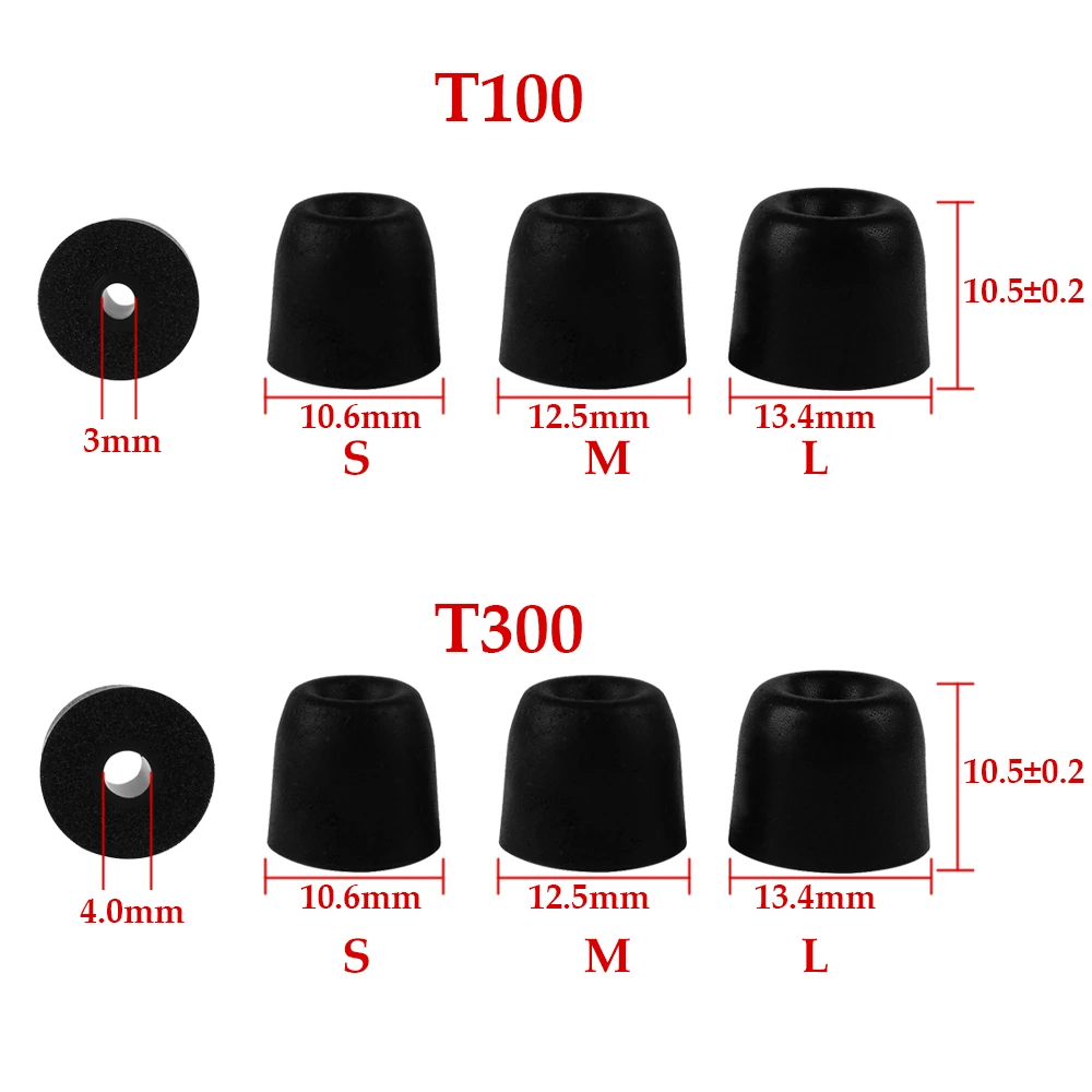 1 пара мягких наушников с эффектом памяти T100/T200/T300/T400 S/M/L Размеры шумоизоляционные наушники для наушников-вкладышей аксессуары