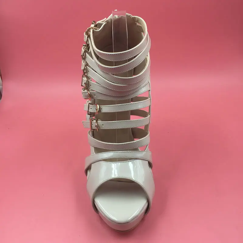 Gladiador 2017 Alto Desnudo Plataforma Diseñador Las Mujeres Con Tacón Cuero Peep Zapatos Lujo Nude Patente Mujer Toe Sandalias De Para UgURwz
