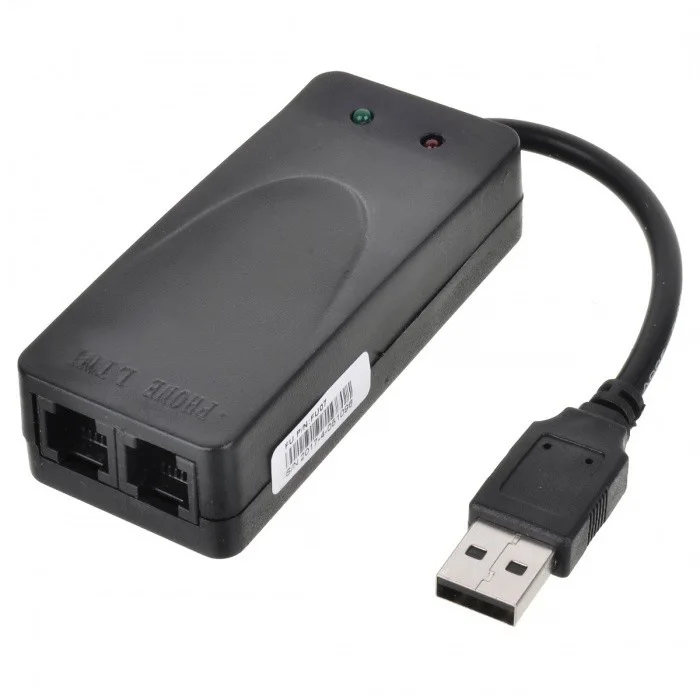 

USB 2.0 56K External Fax Modem w/ Dual RJ11 Port - Black
