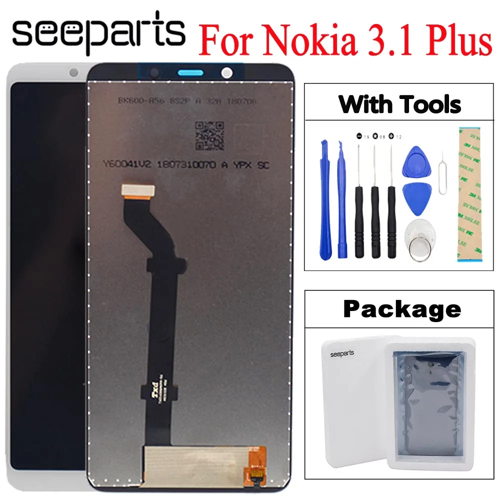 

For Nokia 3.1 PLUS LCD Display And Touch Screen Digitizer Assembly Replacement For Nokia 3.1 plus lcd Replacment parts