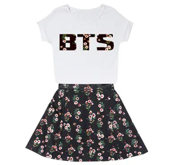 NEW KPOP Bangtan boys JIMIN two-piece 2018 women's suit high-end casual slim skirt female dress NEW KPOP Bangtan boys JIMIN two-piece 2018 women's suit high-end casual slim skirt female dress