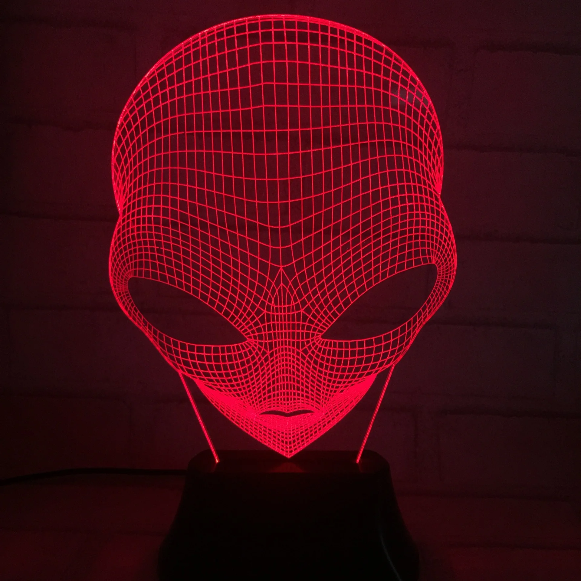 

ET Alien 3D Stereo Vision Lamp Acrylic 7 Colors Changing USB Bedroom Bedside Nightlight Creative Desk lamp Home decorations deco
