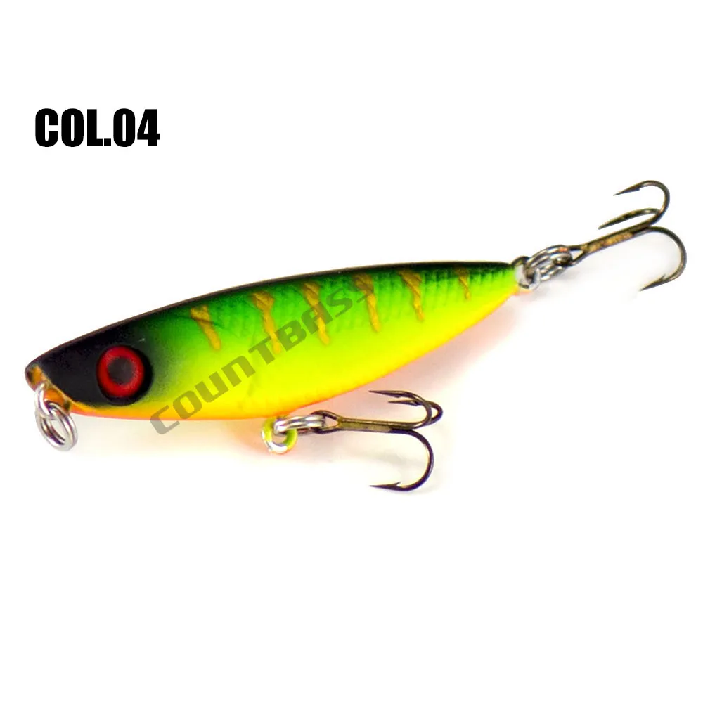 43mm 2g Countbass 작은 Topwater Wobbler 미끼 낚시용, 미니 배스 낚시 포퍼 마이크로 플러그, VMC 후크 9649 BZ 크기 12 포함