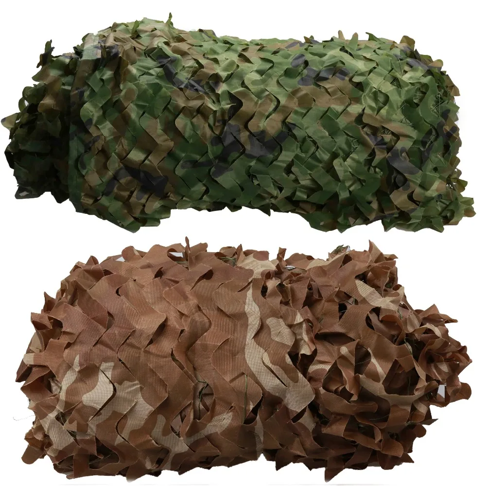 

2*3m Hunting Camping Ghillie Net Woodland Camouflage Net Jungle Leaves Camo Net For Military Car Shade Cover with hang rope