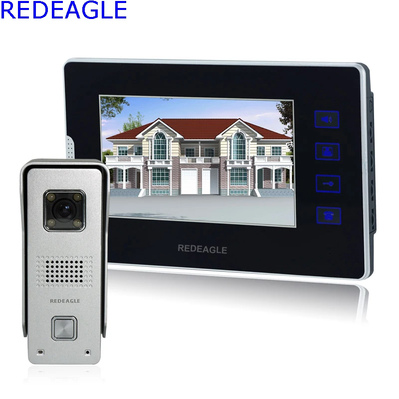 

REDEAGLE Home 7 inch touch Key Screen Video door phone Intercom Entry System 700TVL Metal Night Vision Camera