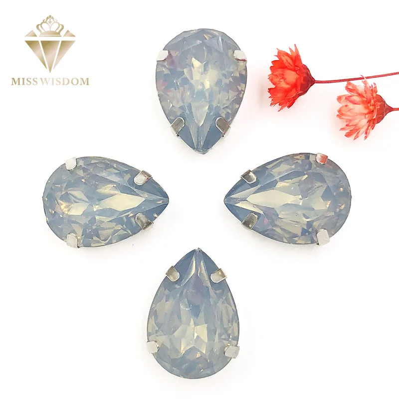 

Free shipping Matt Gray opal teardrop sew on rhinestones with claw flatback Resin loose rhinestones DIY garment Accessories