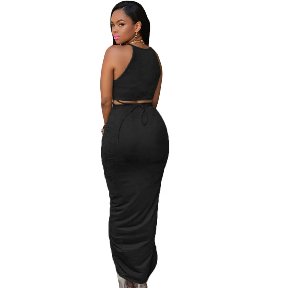 Black-Cotton-Two-Piece-Maxi-Skirt-Set-LC60833-102-3