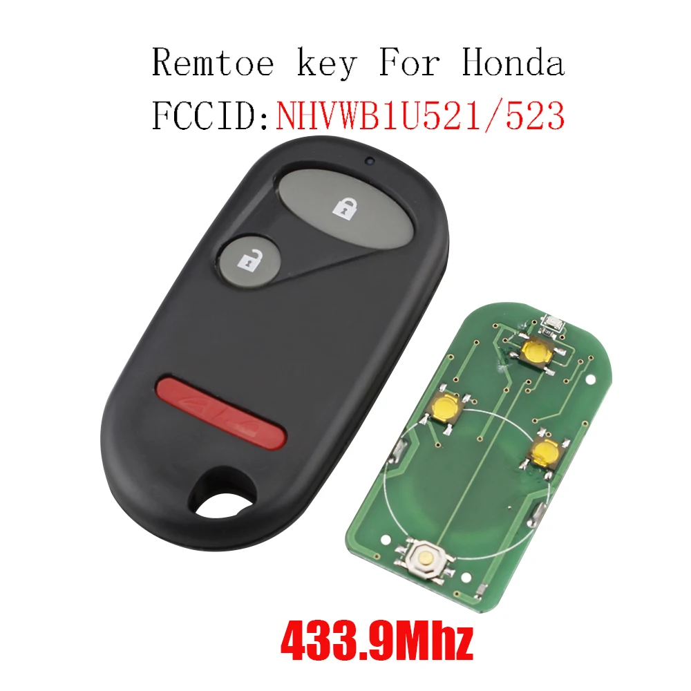 

3Buttons 433.9Mhz Replacement Keyless Entry Remote Key Fob Clicker Control For Honda Civic 2001-2005 NHVWB1U523