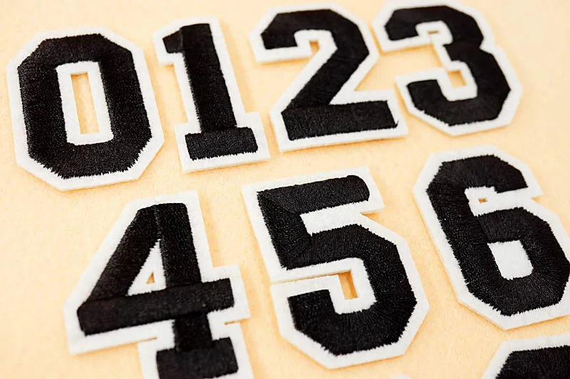 Number: 0 1 2 3 4 5 6 7 8 9 Size:3.8*5cm Patch Embroidered Applique Sewing Clothes Stickers Garment Apparel Accessories Synthetic Leather