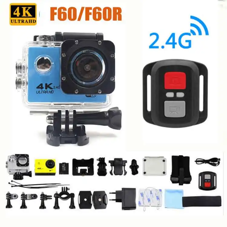 Экшн-камера Ultra HD F60/F60R 4K/30fps 16 мп wi-fi 170 дюймов водонепроницаемая спортивная камера