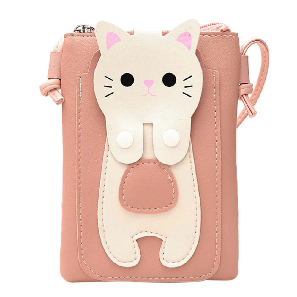 

Women Kitten Purse Small Wallet Shoulder Phone Bag PU Leather Messenger bags for women 2018 ladies hand bags mochila feminina