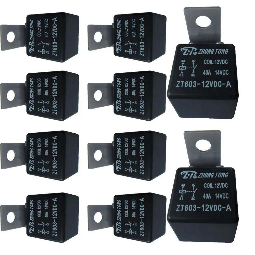 EE support 10Pcs Iron Duty Car Truck Automotive 12V 40A 40 AMP SPST