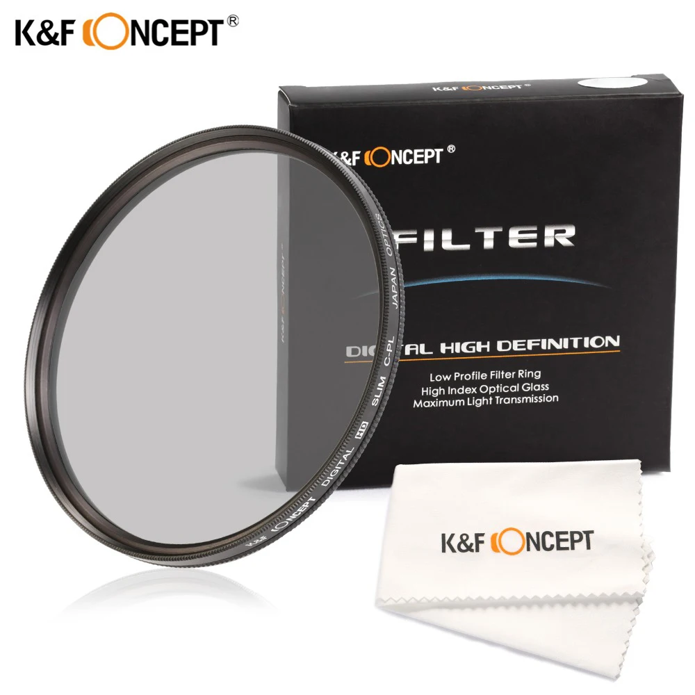 K-F-CONCEPT-67mm-Super-Slim-Circular-Polariser-CPL-Lens-Filter-Fit-With-Cleaning-Cloth-For