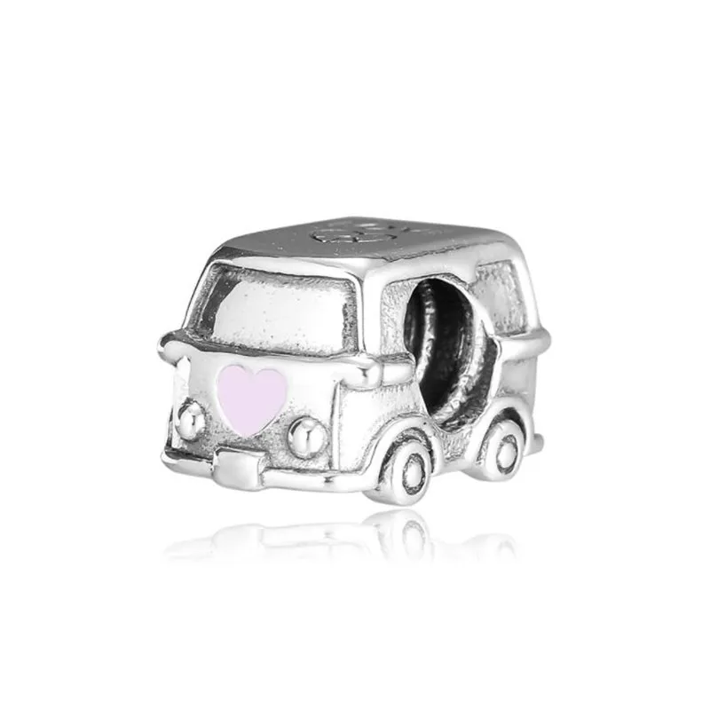

Original 100% 925 Sterling Silver Camper Van Charm Bead Fits Pandora Snake Chain Bracelets DIY Car Jewelry 2019 Spring
