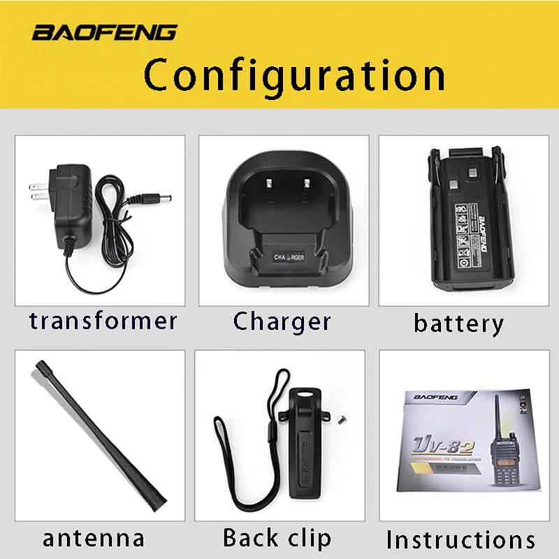 walkie talkie BaoFeng UV-82 Dual-Band 136-174/400-520 MHz FM Ham Two way Radio, Transceiver, walkie talkie