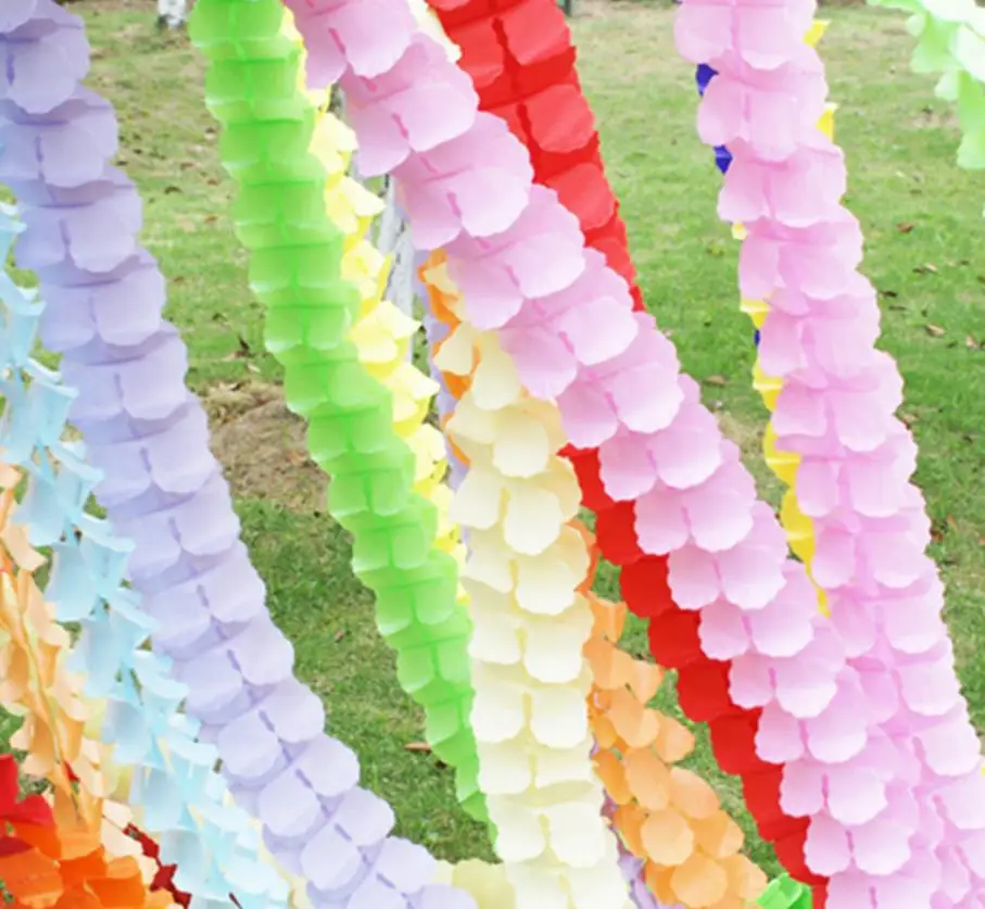 Hanging Garland Four Leaf Clover Garlands Paper Flowers Tissue Wedding