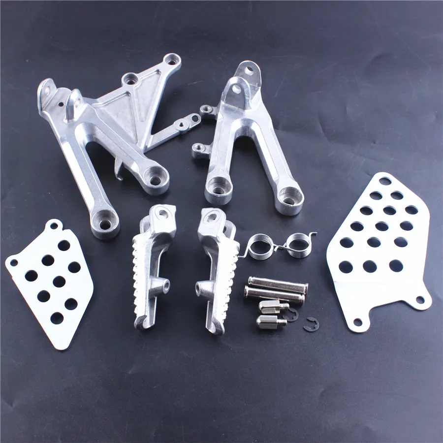 Серебро для Honda CBR1000RR 2004 2005 2006 2007 Алюминий Передней Подножки для ног кронштейн