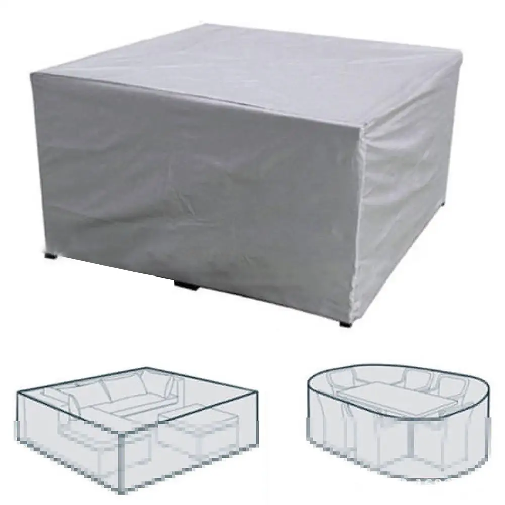 Waterproof Garden Patio Dust Cover for Outdoor Furniture Rattan Table Cube Seat Table Chair Dust Proof Cover Beach Protector