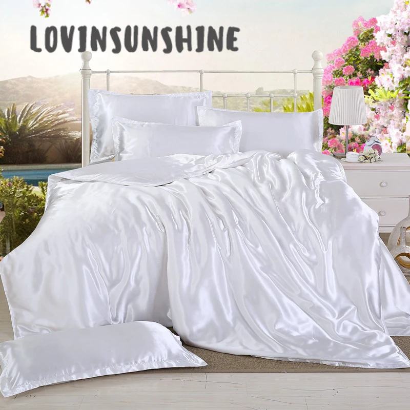 

LOVINSUNSHINE Luxury Bedding Sets Silk Duvet Cover Comforter Bedding Sets King Size Silk AB#16