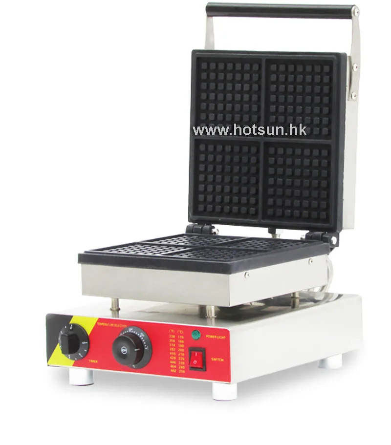 Commercial Non stick 110V 220V Electric 4pcs Square Belgium Waffle