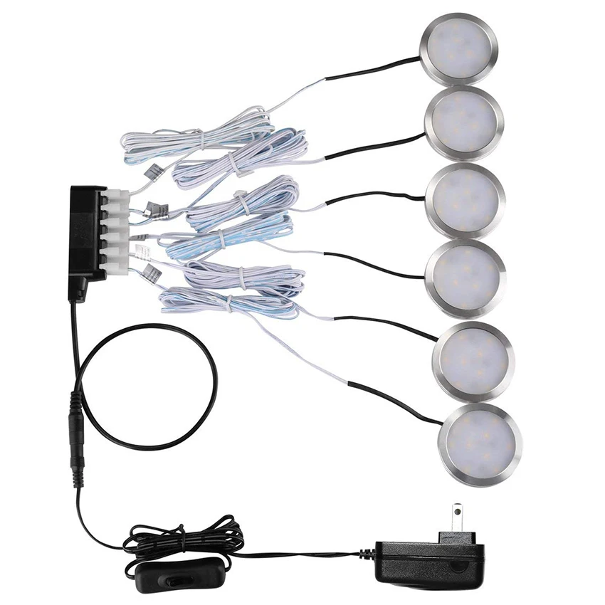  3/6PCS LED Under Cabinet Light 12V 2.5W Kitchen Closet Night lights Home wardrobe Counter Furniture - 32957357836