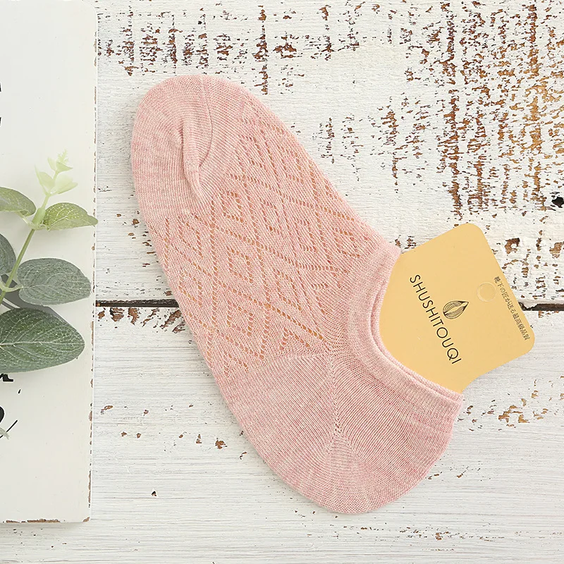2018 summer women socks 1 pair short cotton solid color mesh breathable ankle women fashion lady invisible socks women