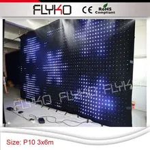 3х6 м хорошее качество P10 видео ночного клуба фон dj led vision занавес