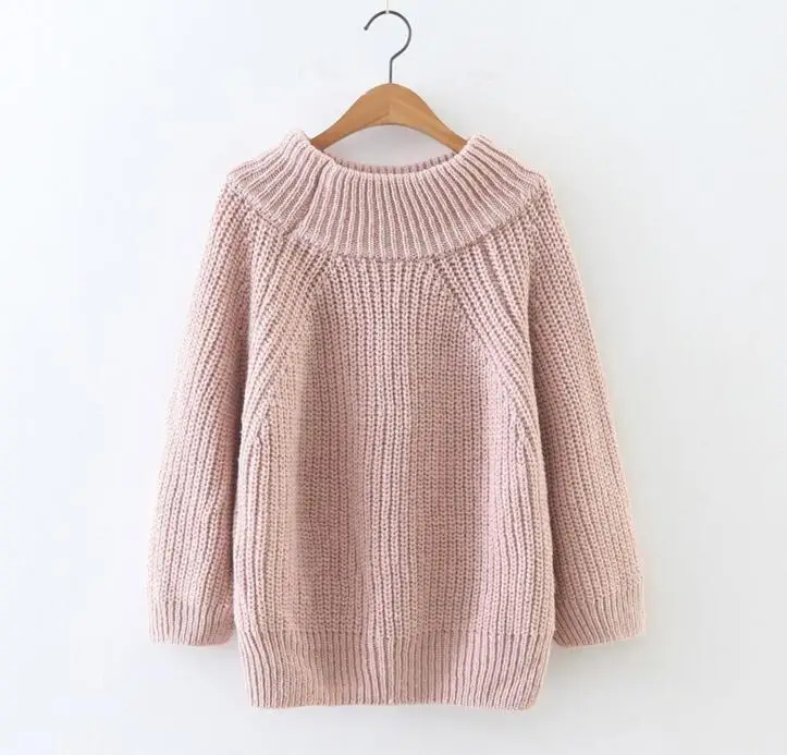 

2019 Winter Women Off Shoulder Long Sleeves Sweater Loose Sexy Knit Pullovers