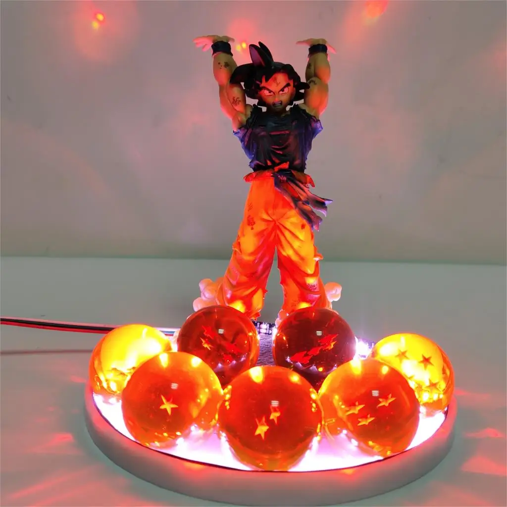 Dragon Ball Z Son Goku Genki Dama Spirit Bomb Led 3D Электрический ночной Светильник Dragon Ball Super Goku Spirit Bomb Led настольная декоративная лампа