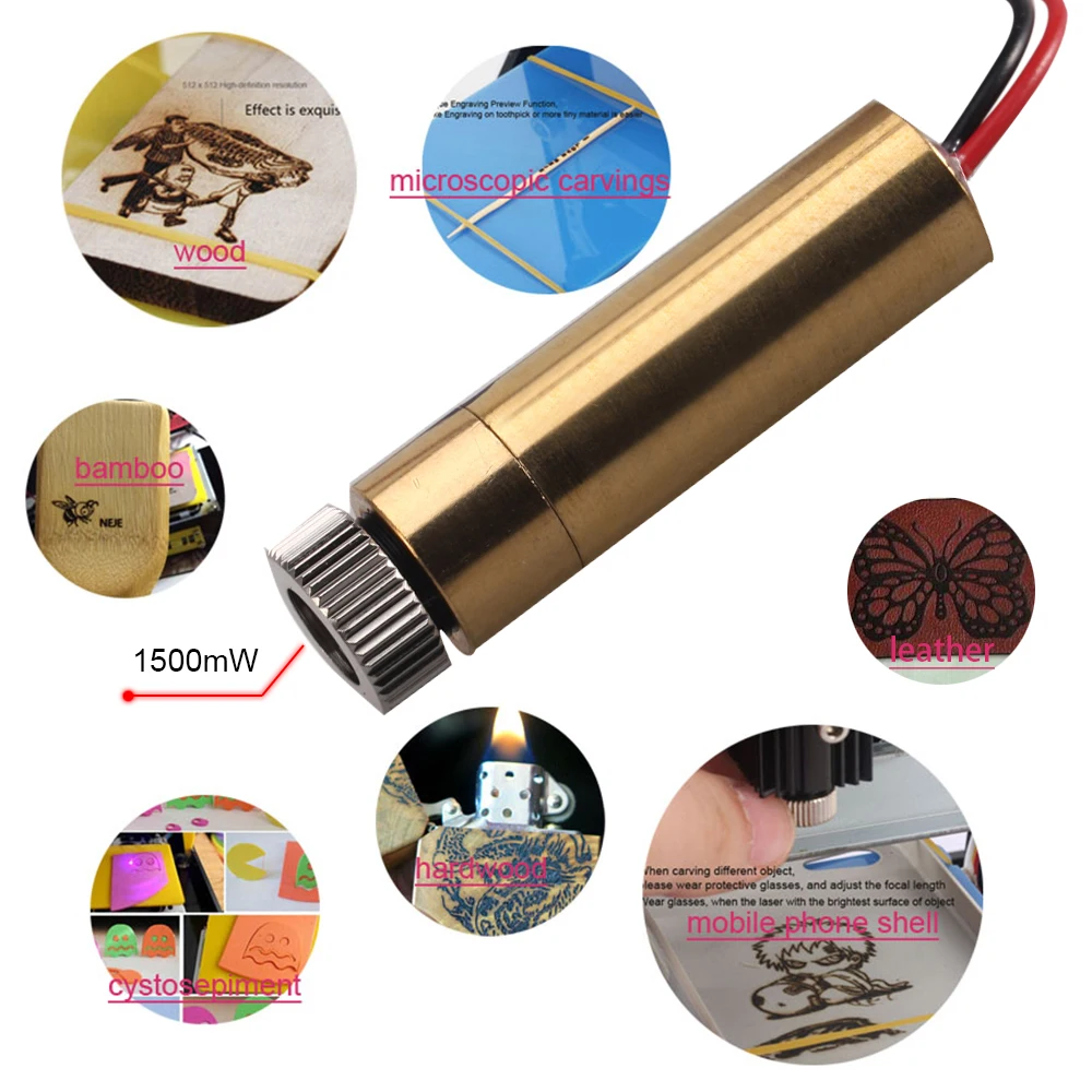 

1500mW CNC Laser Head laser cutter 405nm laser Engraver Accessory for DIY Carving Engraving Machine with Violet Light
