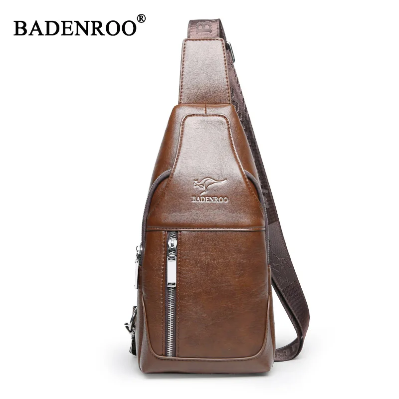 Hot sale Men&#39;s Sling Bag Single Shoulder Bag pu Leather Waist Pack for Man Bolsas Masculina Men ...