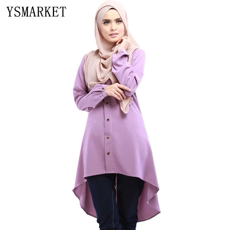 

Muslim Blouses Adult Women Shirts Long Time-limited Islamic Tops New Arrival None America Body Dress Shirt Loose Style