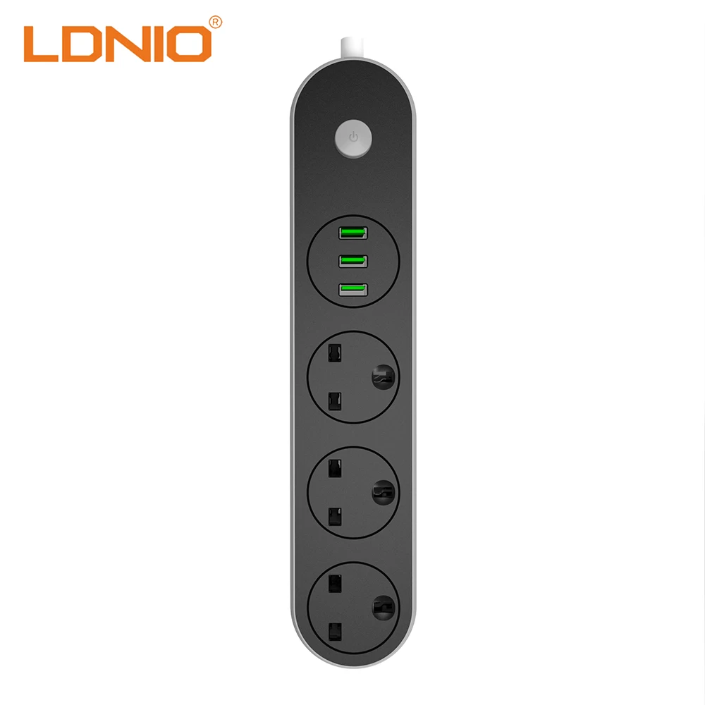

LDNIO 3 USB Port Desktop Charger For Mobile Phone 5V/3.1A 3 Outlets Socket UK Plug Charging Adapter Power Strip