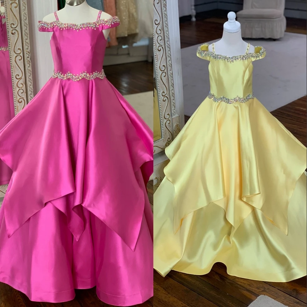 Vestido para desfile Junior para niña, de baile de ritzee con hombros Raspberry, limón, evento Formal, vestidos de fiesta 2019| Vestidos floreados de niña| - AliExpress