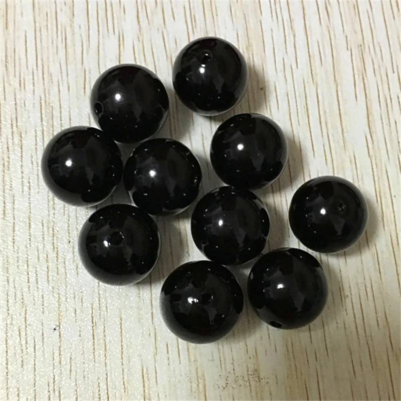 

20mm 110pcs/lot Black color chunky ABS Acrylic Pearl for Chunky Necklace Jewelry making