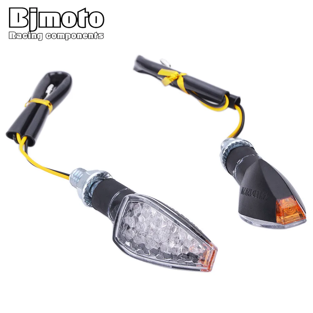 Goedkoop BJMOTO LED Richtingaanwijzer Motorcycle Light Amber Lamp Indicator Blinker Universal Knipperende Moto Fietsverlichting lampen