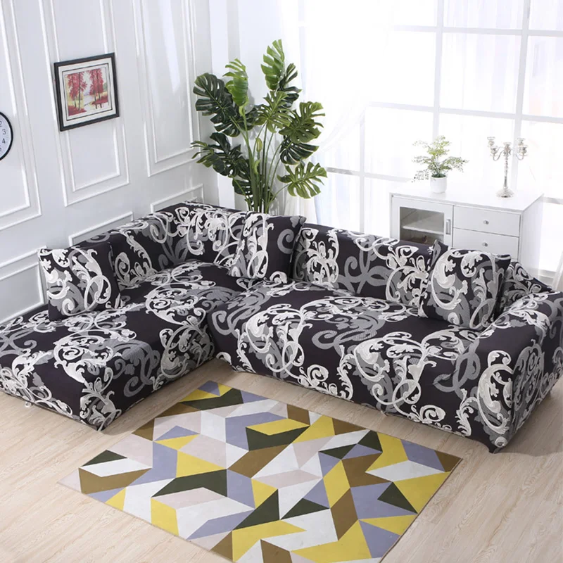 2 шт. Чехлы для г-образного дивана универсальные эластичные Угловые диванные чехлы для гостиной дивана домашний текстиль SC032 - Цвет: 3