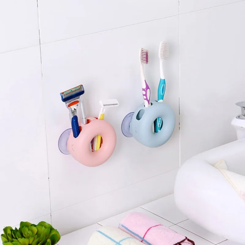 

Plastic Wall-mounted Toothbrush Holder Bathroom Shower Accessories Organizer For Bathroom Shaver Shaving Knife Toothbrush