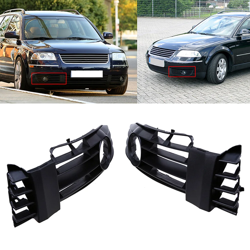 1 pair Car Front Bumper Grille Fog Light Lower Grill Cover for VW Passat B5.5 Sedan/Variant 2001