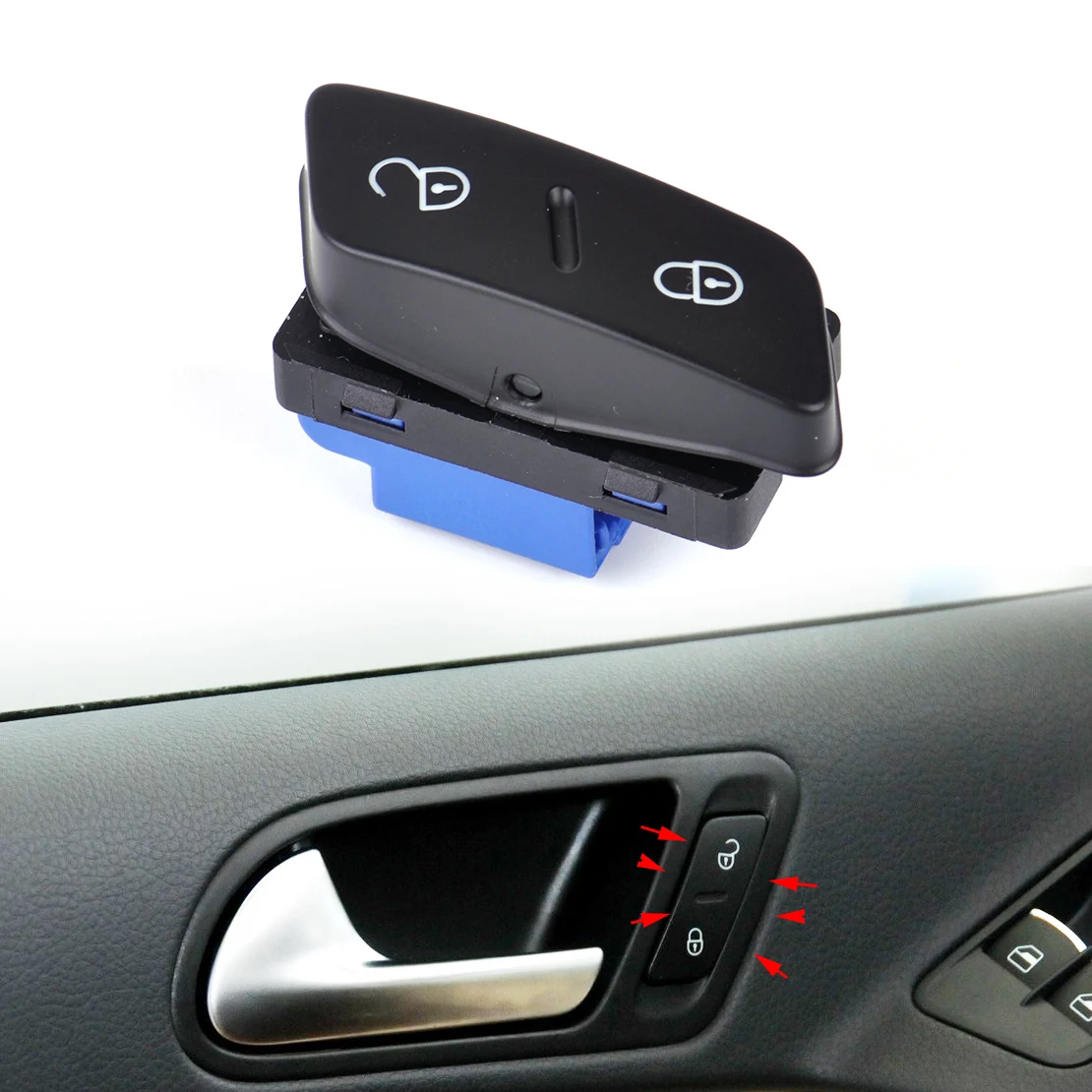 beler Driver Side Central Door Lock Switch Button 1K0962125B for VW Jetta Golf GTI MK5 2006 2007