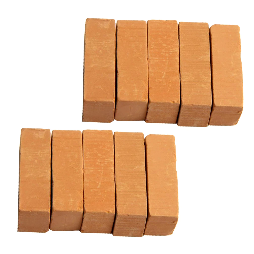 10 Pieces Simulation Porcelain Brick Model Red For Architecture Building Accessories Decor Ornaments, 30 x 15 x 10mm