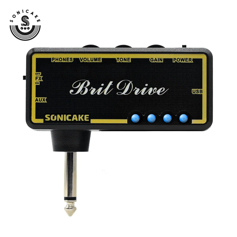 SONICAKE Amphonix Brit Drive профессиональная педаль эффектов Гитарные наушники для карманного усилителя мини-усилитель со встроенным овердрайвом