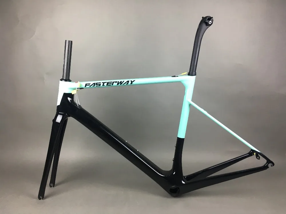 Cheap 2019 design super light FASTERWAY classic carbon road frameset D Brake carbon bike frame:Frameset+Seatpost+Fork+Clamp+Headset 126