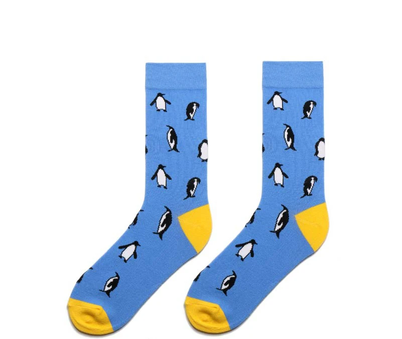 Мужские носки Веселые Забавные милые Мультяшные животные Акула Монстры геометрические черные уличные Харадзюку хип-хоп Скейт модные хлопковые носки на осень - Цвет: Deep blue