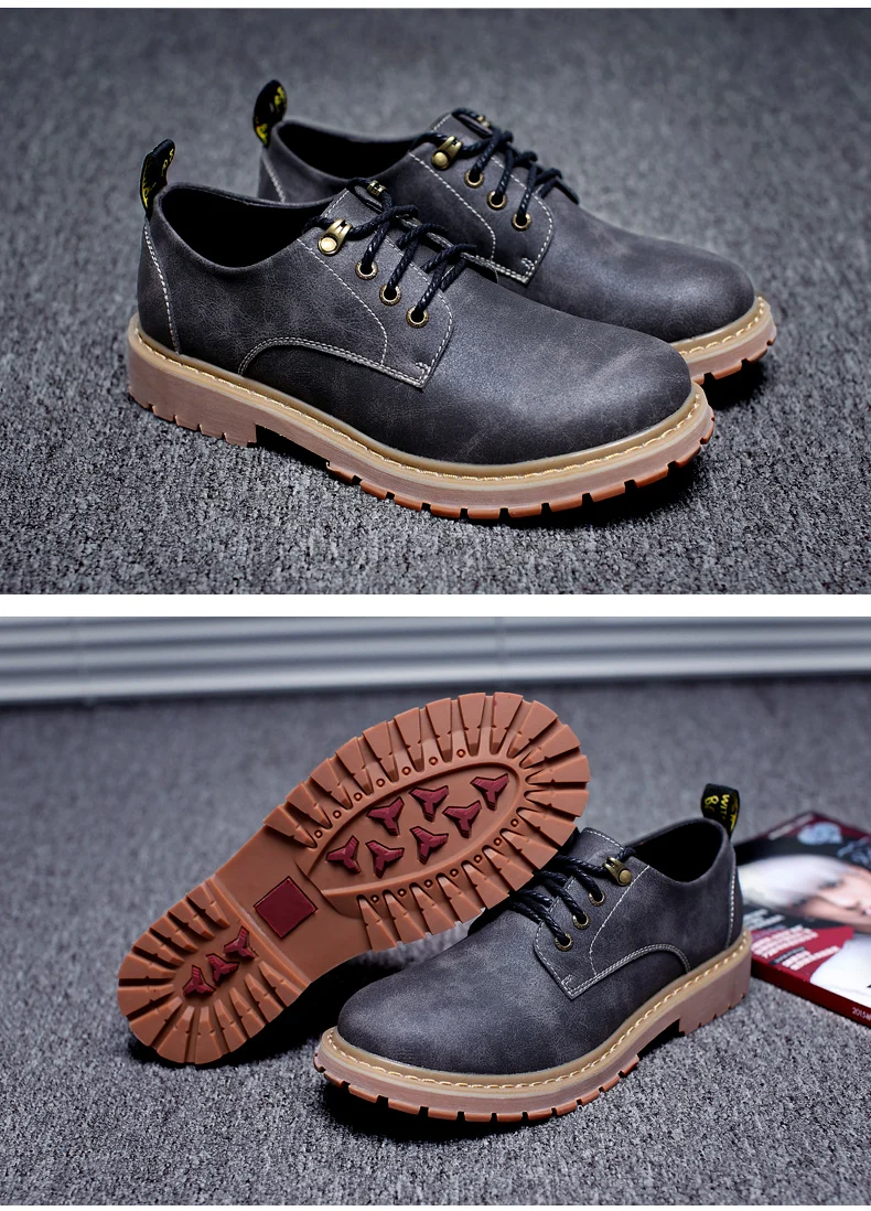 POLALI/брендовая мужская повседневная обувь Vantage, верхний слой кожи, Мужская обувь для отдыха, прогулок и работы, плоская подошва, размера плюс: 38-47