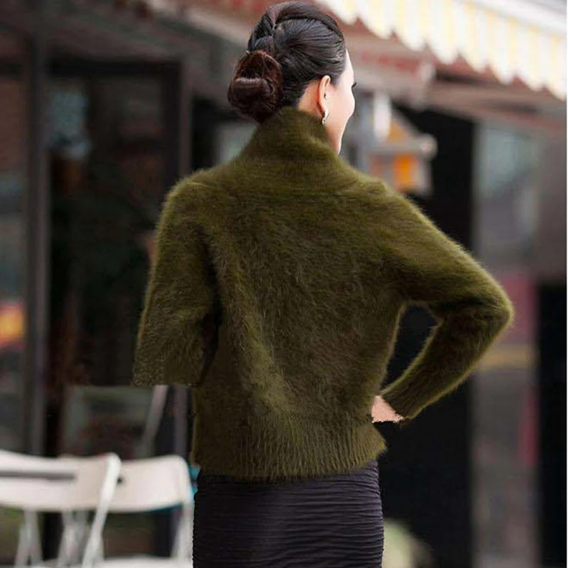 Mink cashmere Sweater  Autumn Winter New arrival Real Water Fur Fashion Cardigan Shawl Thickened Short paragraph coat  